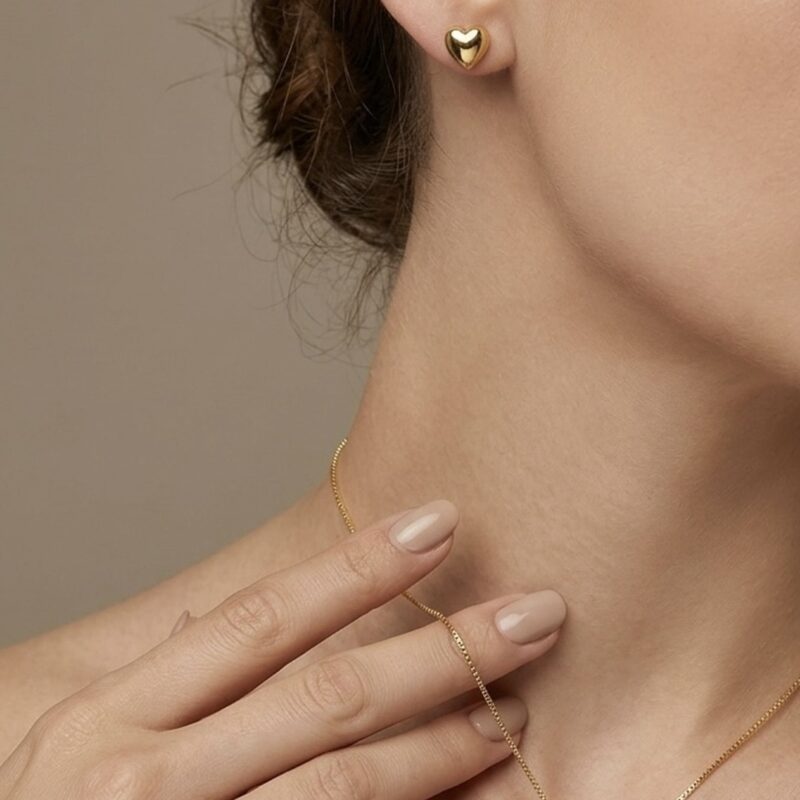 Conjunto Coração Banhado em Ouro 18k