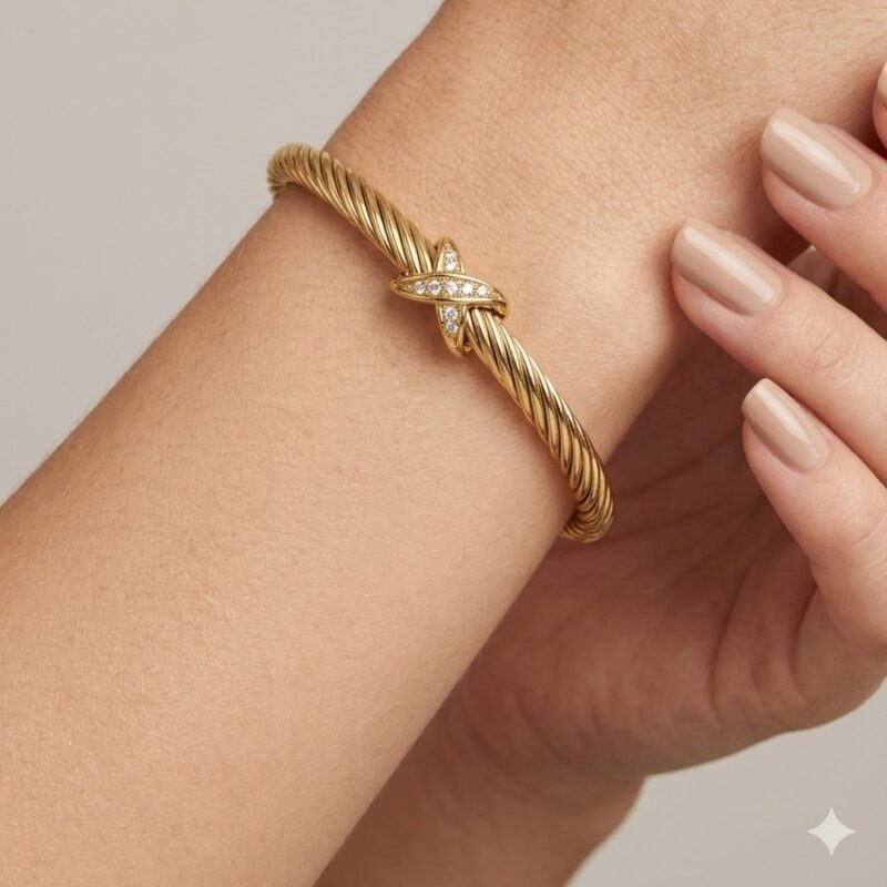 Bracelete Reguilavel X em Aço