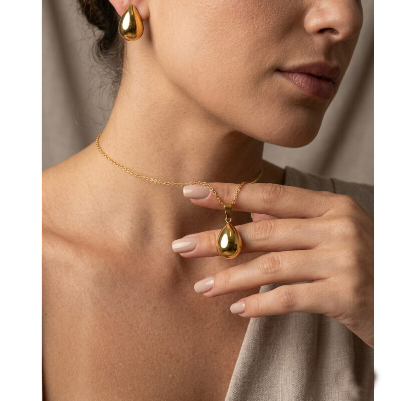 Conjunto Gota Liso em Aço