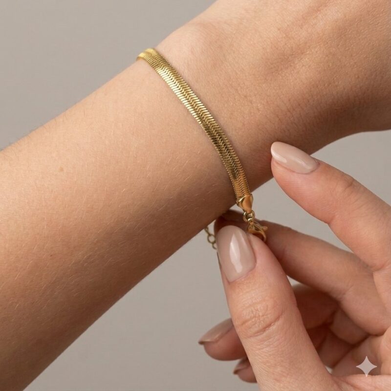 Pulseira Snake 6 mm banhado em Ouro 18K