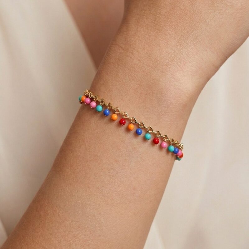 Pulseira resinada banhado em ouro 18k premium atacado