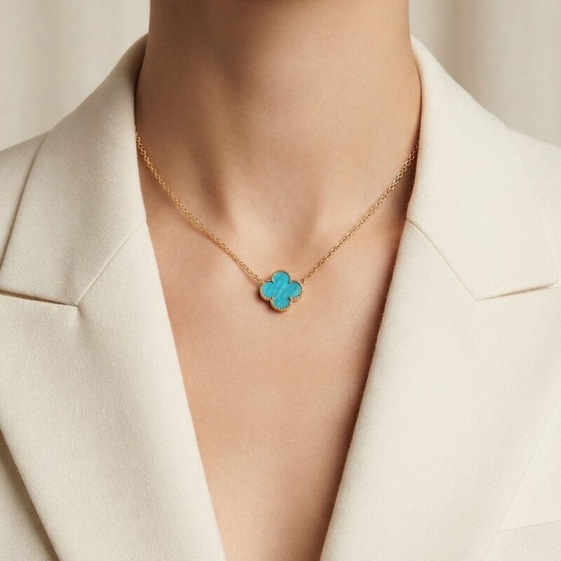 Choker trevo banhado ouro 18k premium atacado