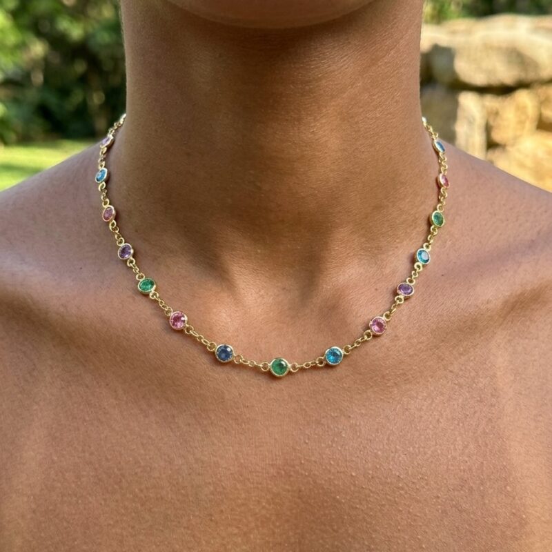 Choker cravejado banhado ouro 18k com extensão de 35 cm mais 5 cm