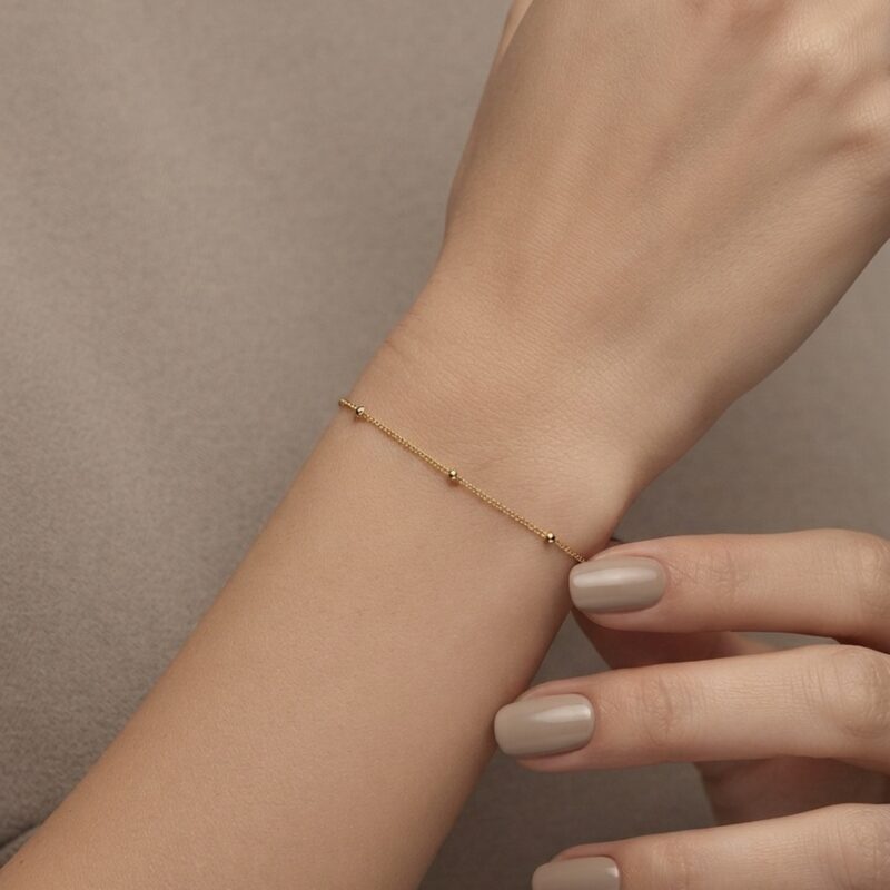 Pulseira bolinha banhada ouro 18k premium atacado