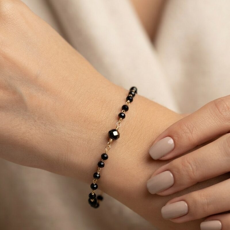 Pulseira cristais trabalhados banhada ouro 18k premium atacado