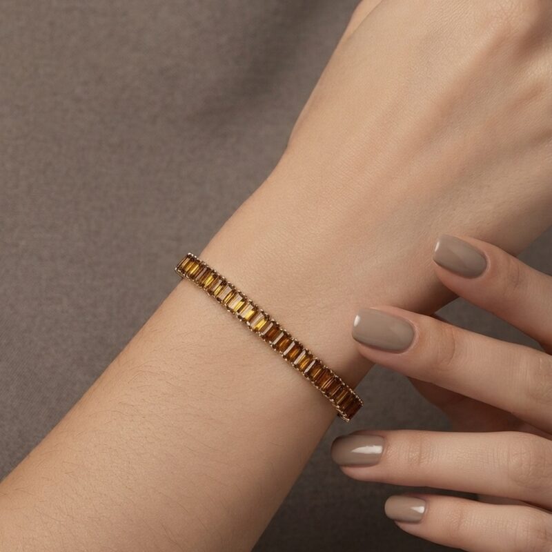 Pulseira Riviera trabalhada banhada ouro 18k premium atacado