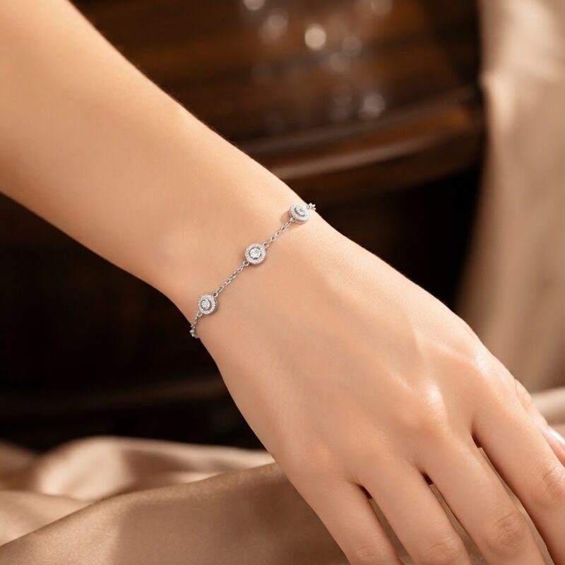 Pulseira mandalinhas microcravejado banhada ouro 18k