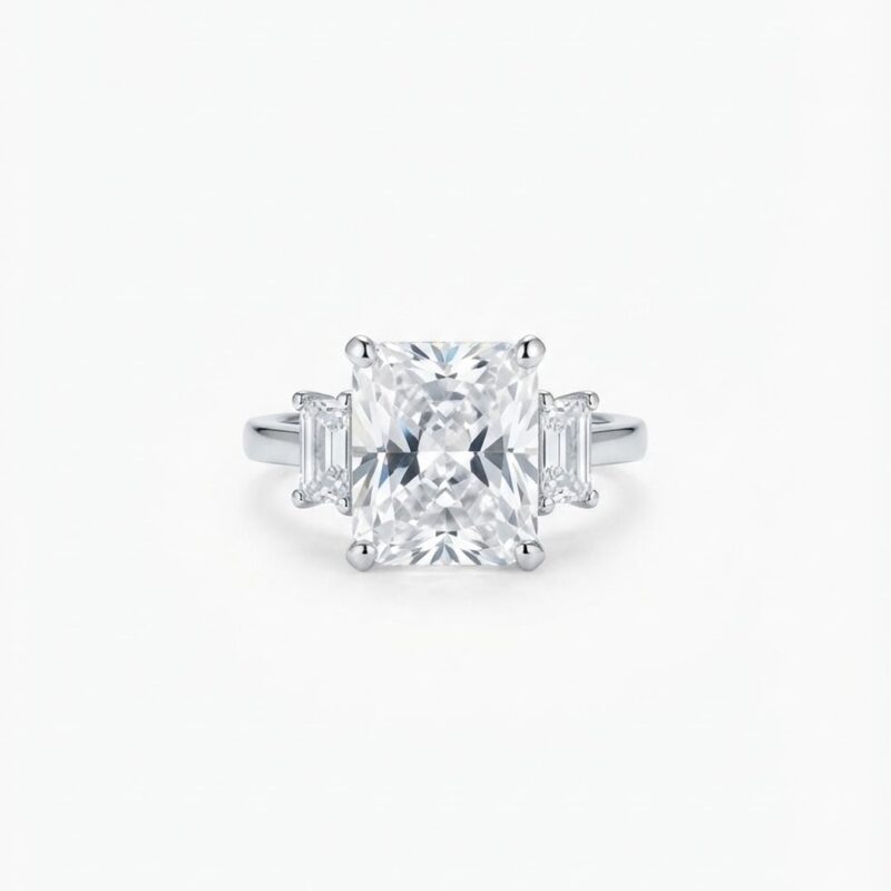 Anel quadrado cravejado banhado ouro 18k premium atacado