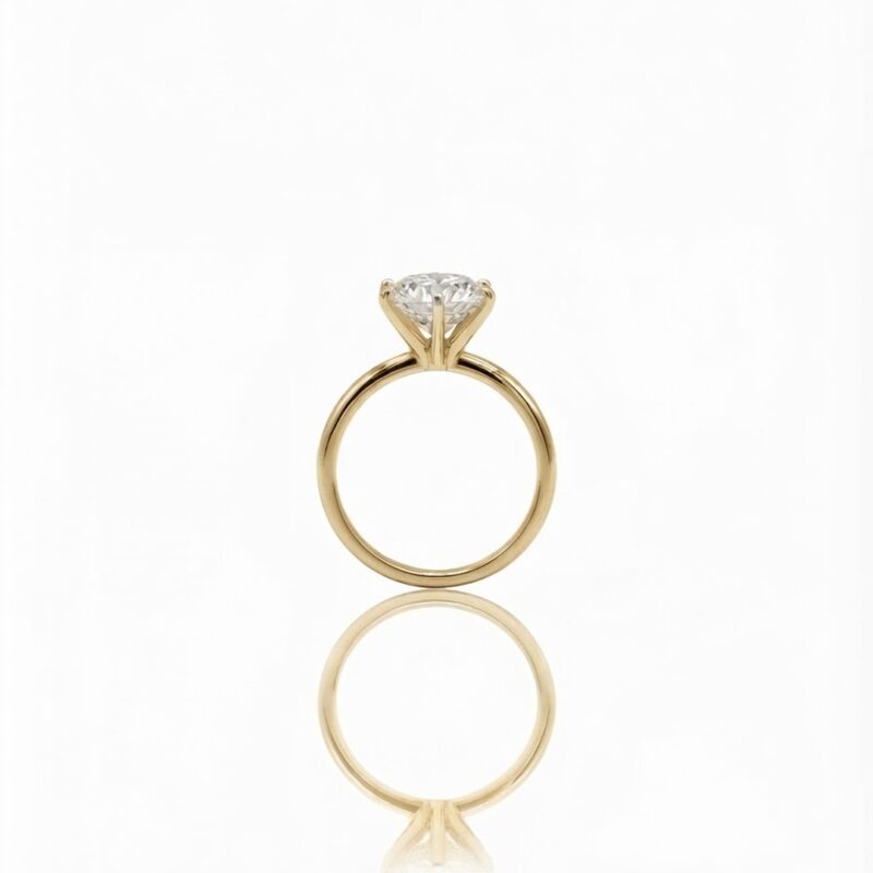 Anel solitário cravejado banhado ouro 18k
