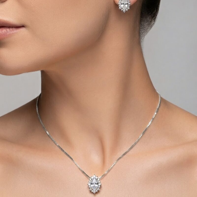 Conjunto oval trabalhado microcravejado banhado em ouro 18k premium atacado