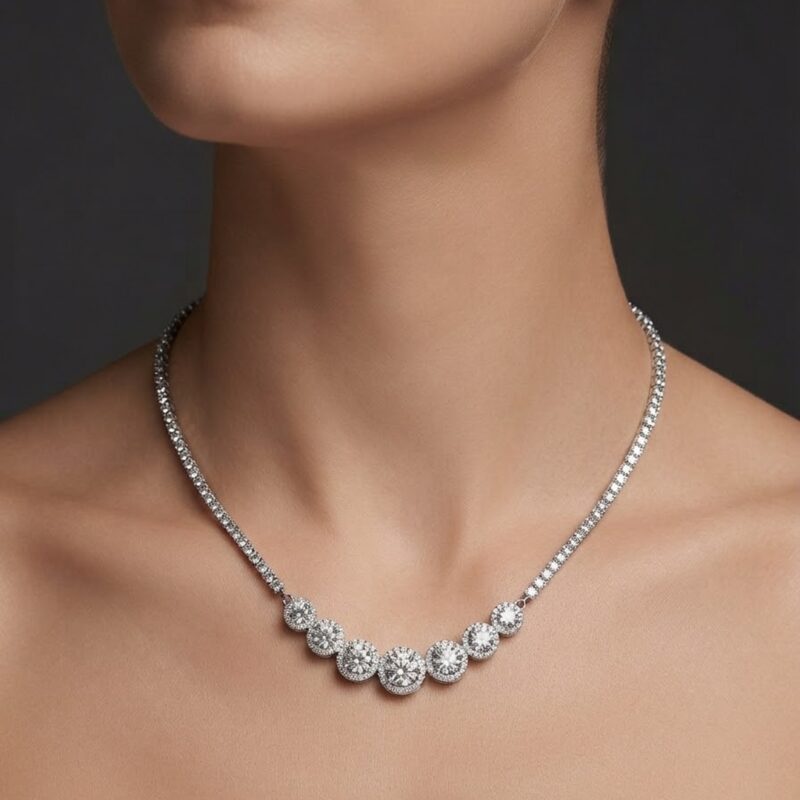 Conjunto Riviera Esfera microcravejado banhado em ouro 18k premium atacado