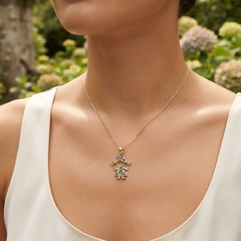 Colar Menina banhado em Ouro 18K