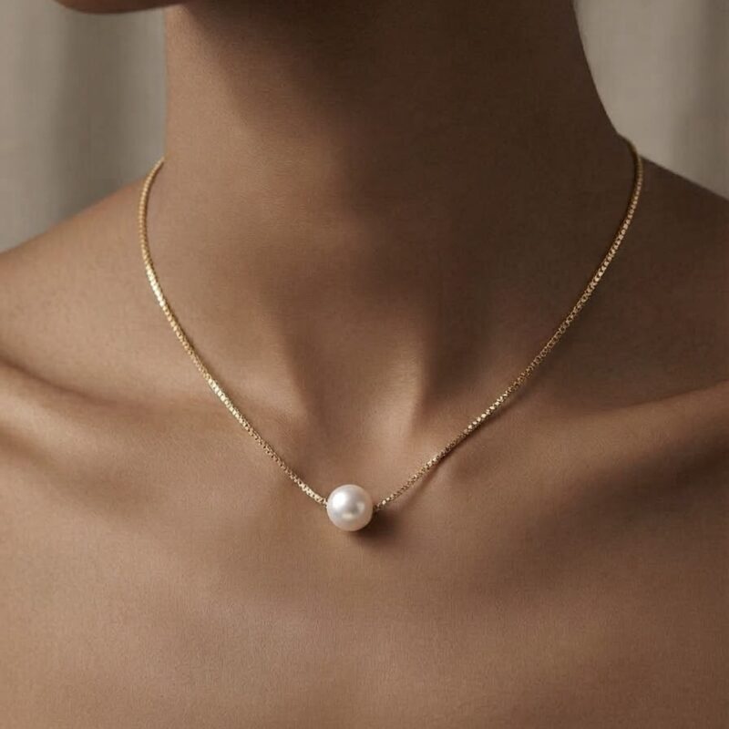 Colar pérola banhado ouro 18k - colar pérola premium atacado