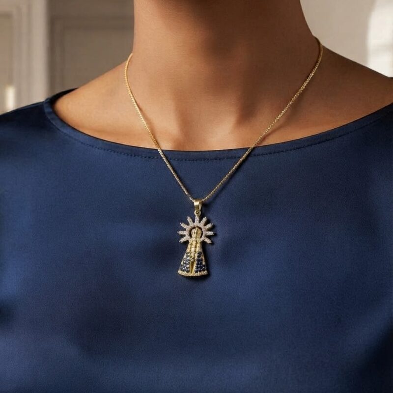 Colar trabalhado cravejado banhado ouro 18k 45cm 5cm ajustável premium atacado