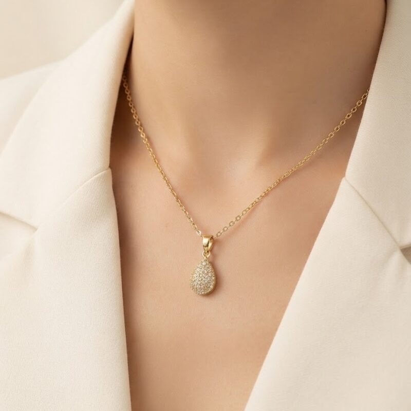 Choker gota microcravejado em aço, 35 cm + 5 cm, choker aço premium atacado